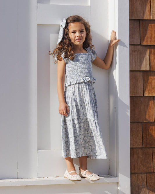 Tiered Midi Skirt  || Light Blue