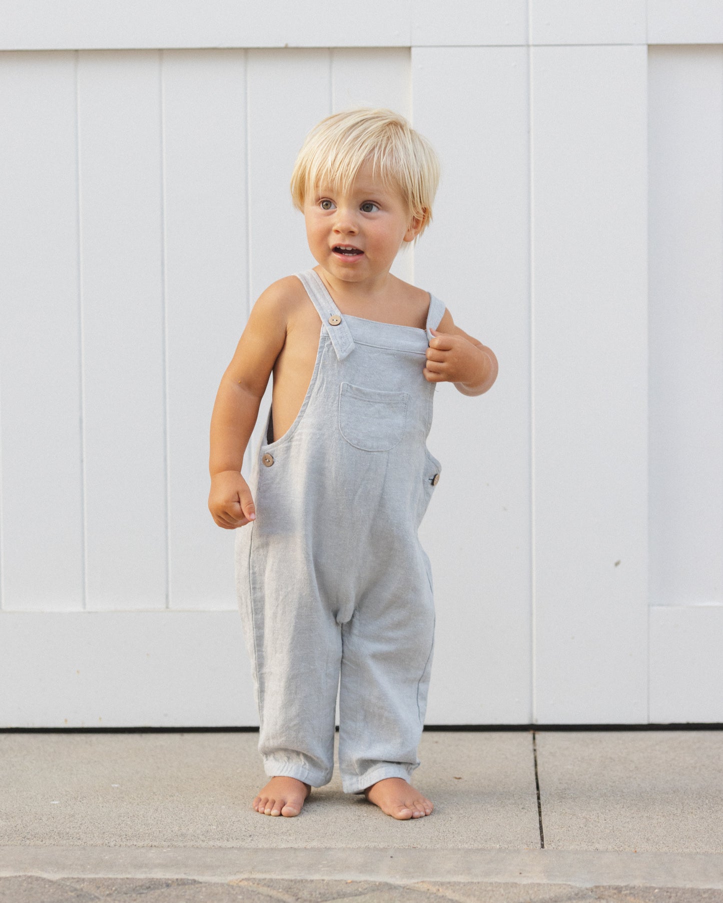 Baby Overall || Heathered Light Blue