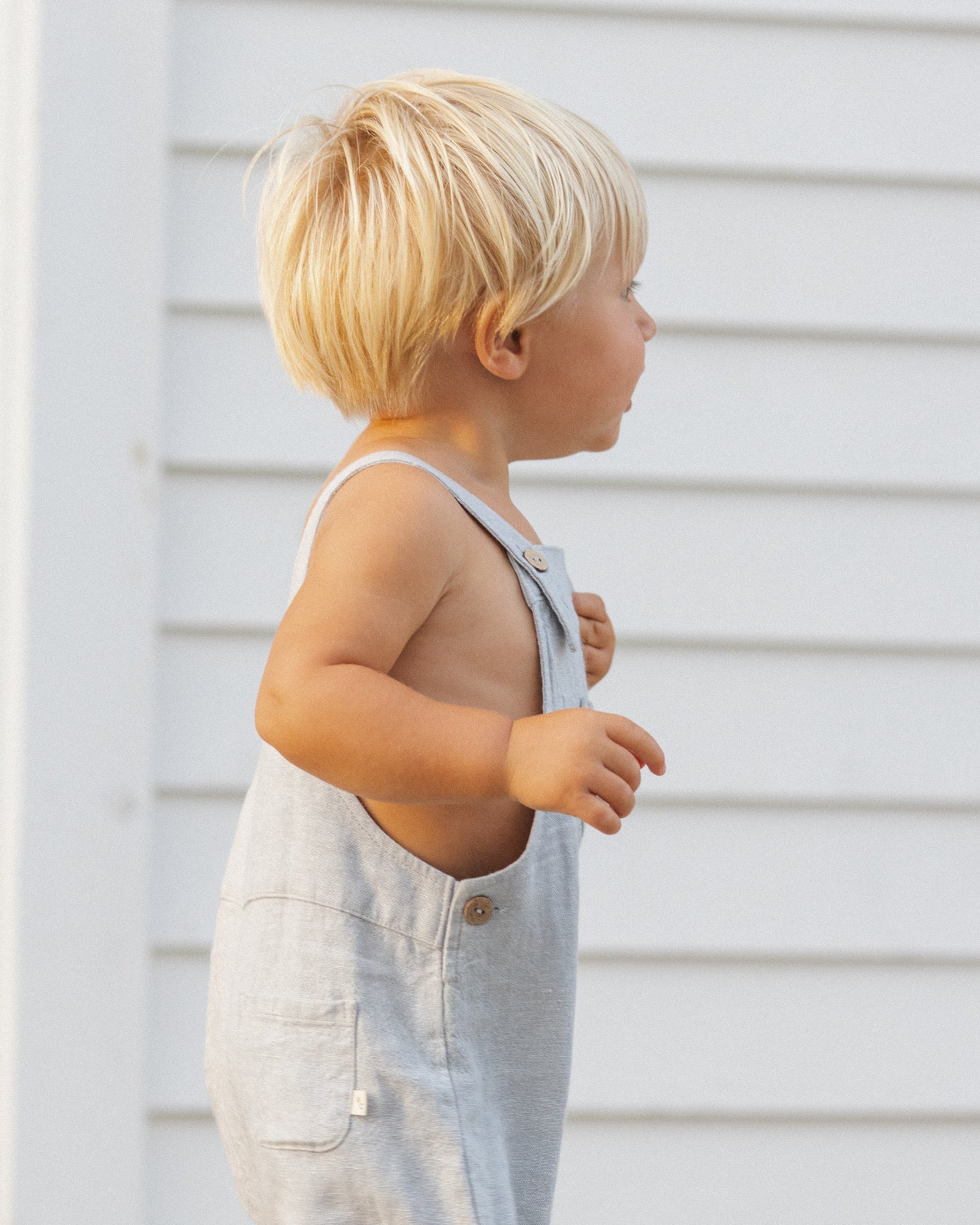 Baby Overall || Heathered Light Blue