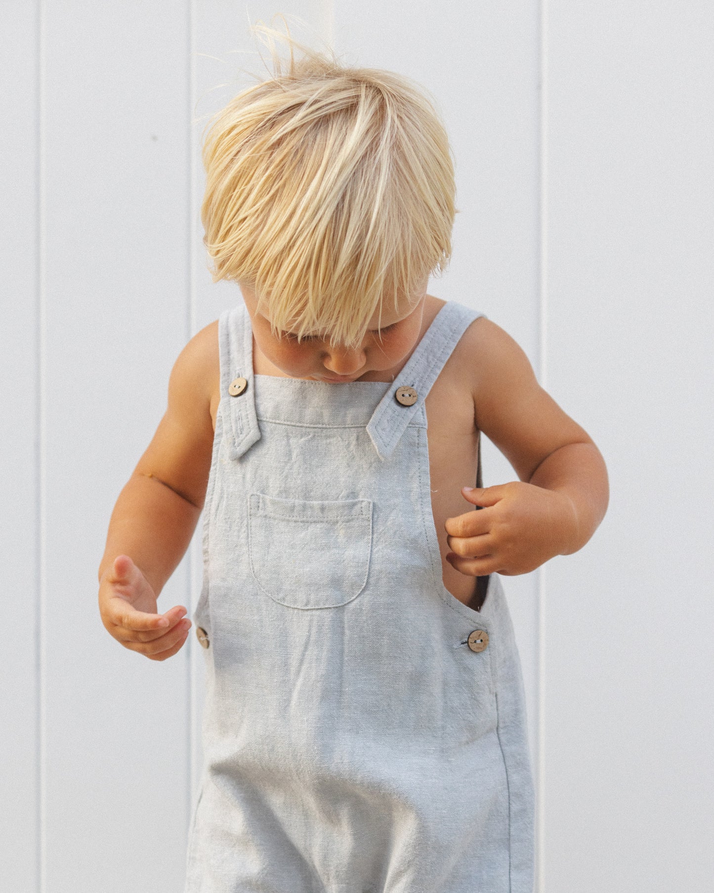 Baby Overall || Heathered Light Blue