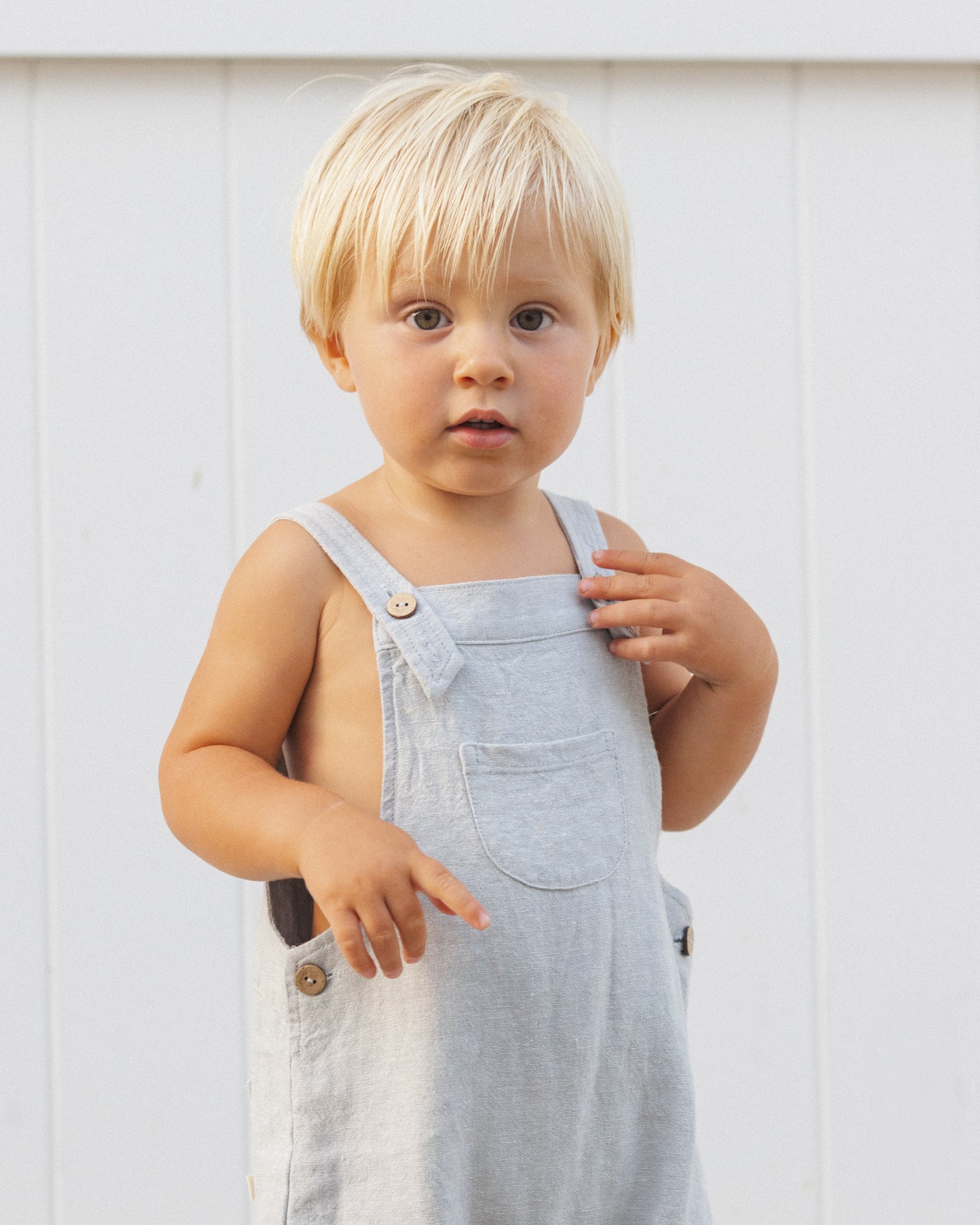 Baby Overall || Heathered Light Blue