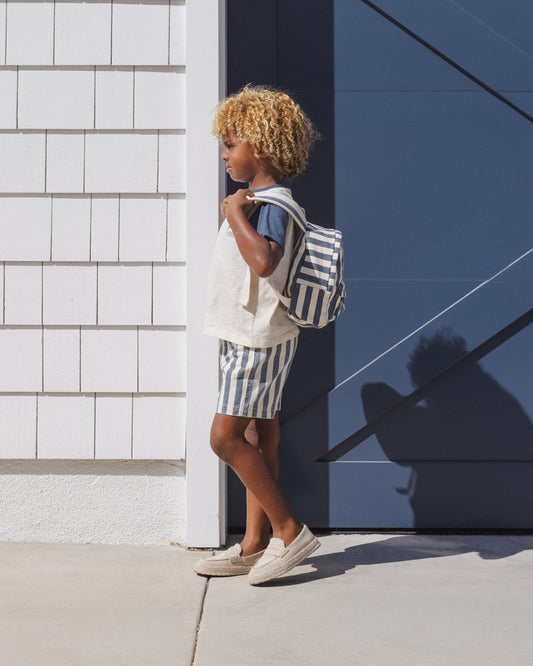 Mini Backpack || Navy Stripe