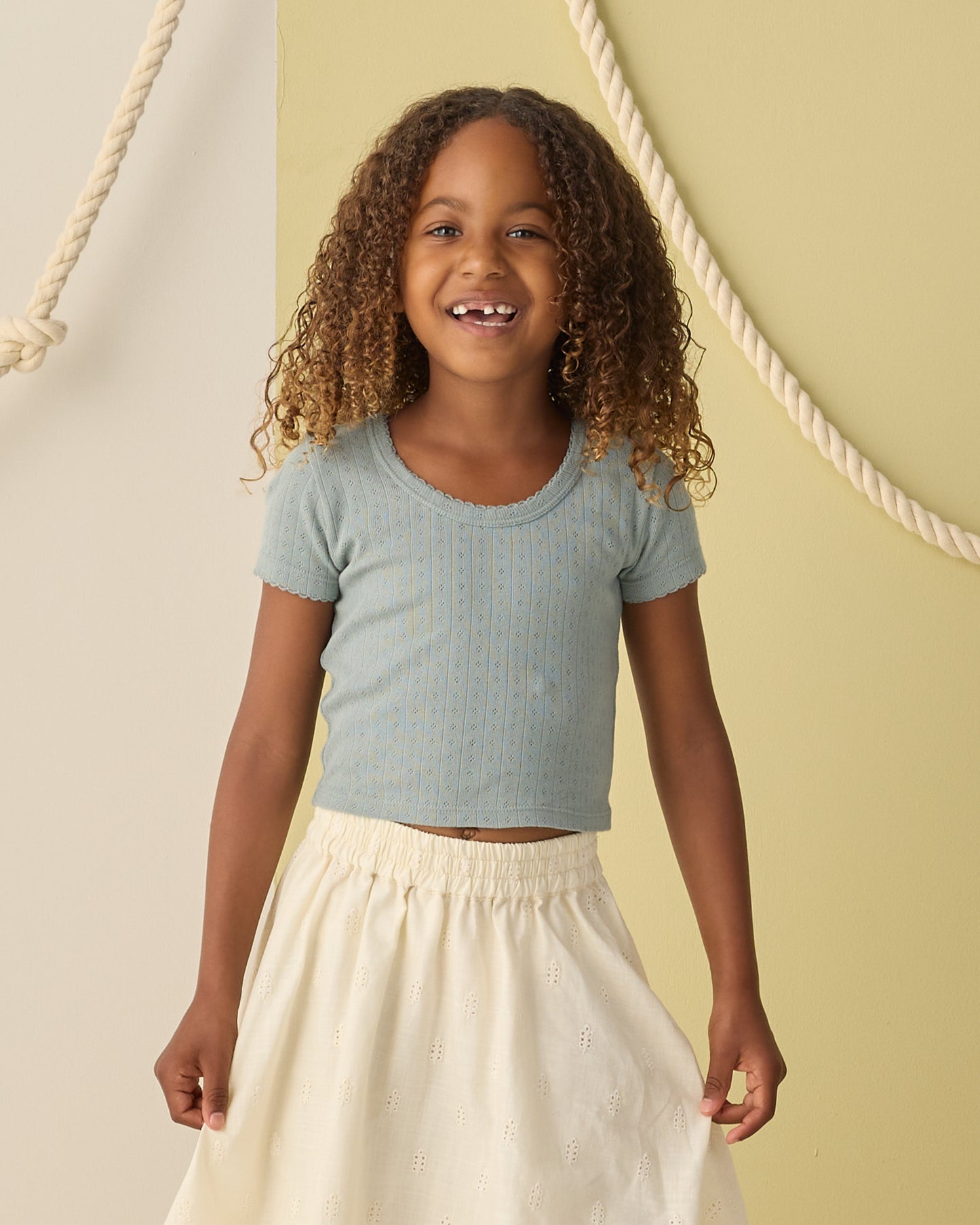 Pointelle Tee || Sea Green