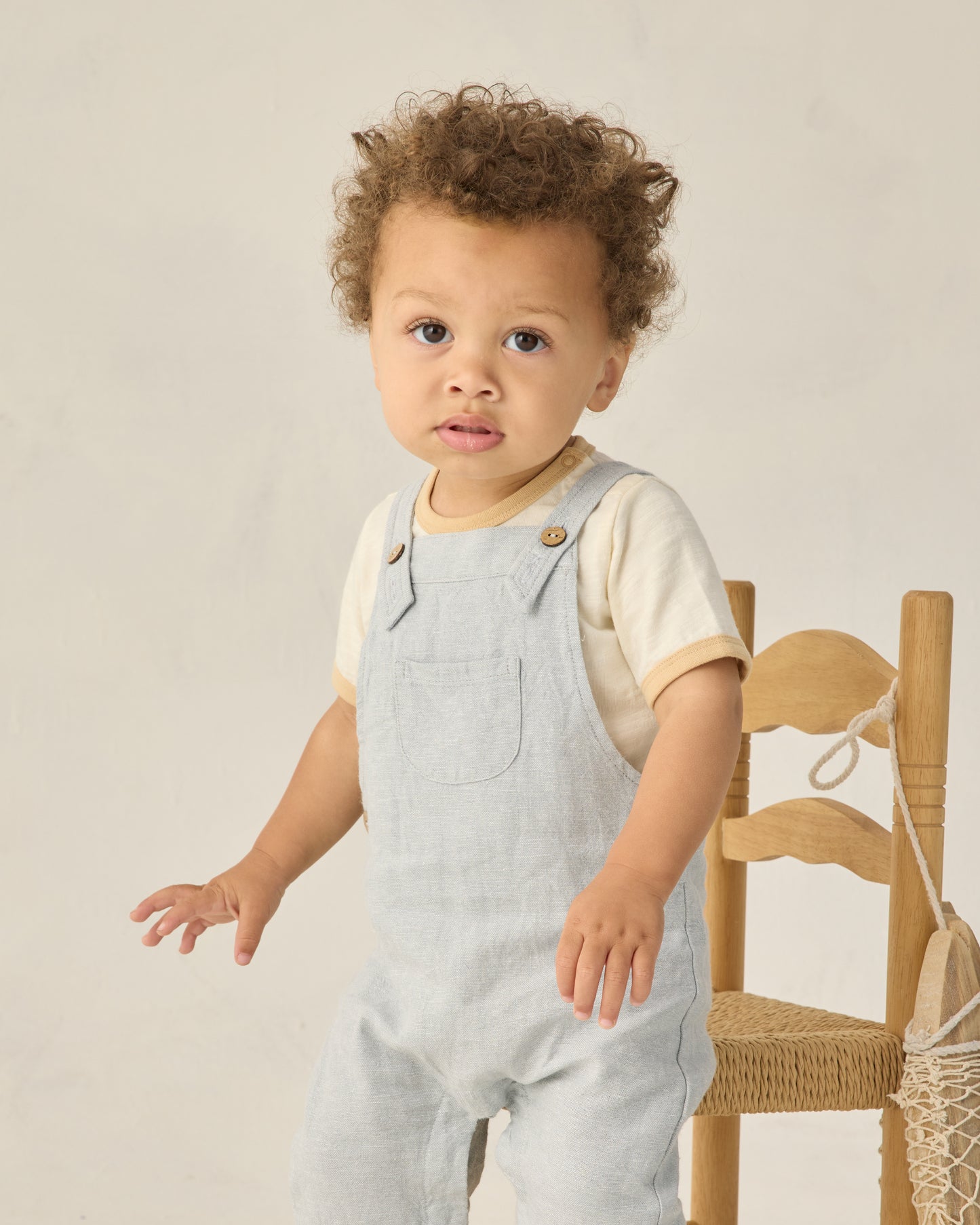 Baby Overall || Heathered Light Blue