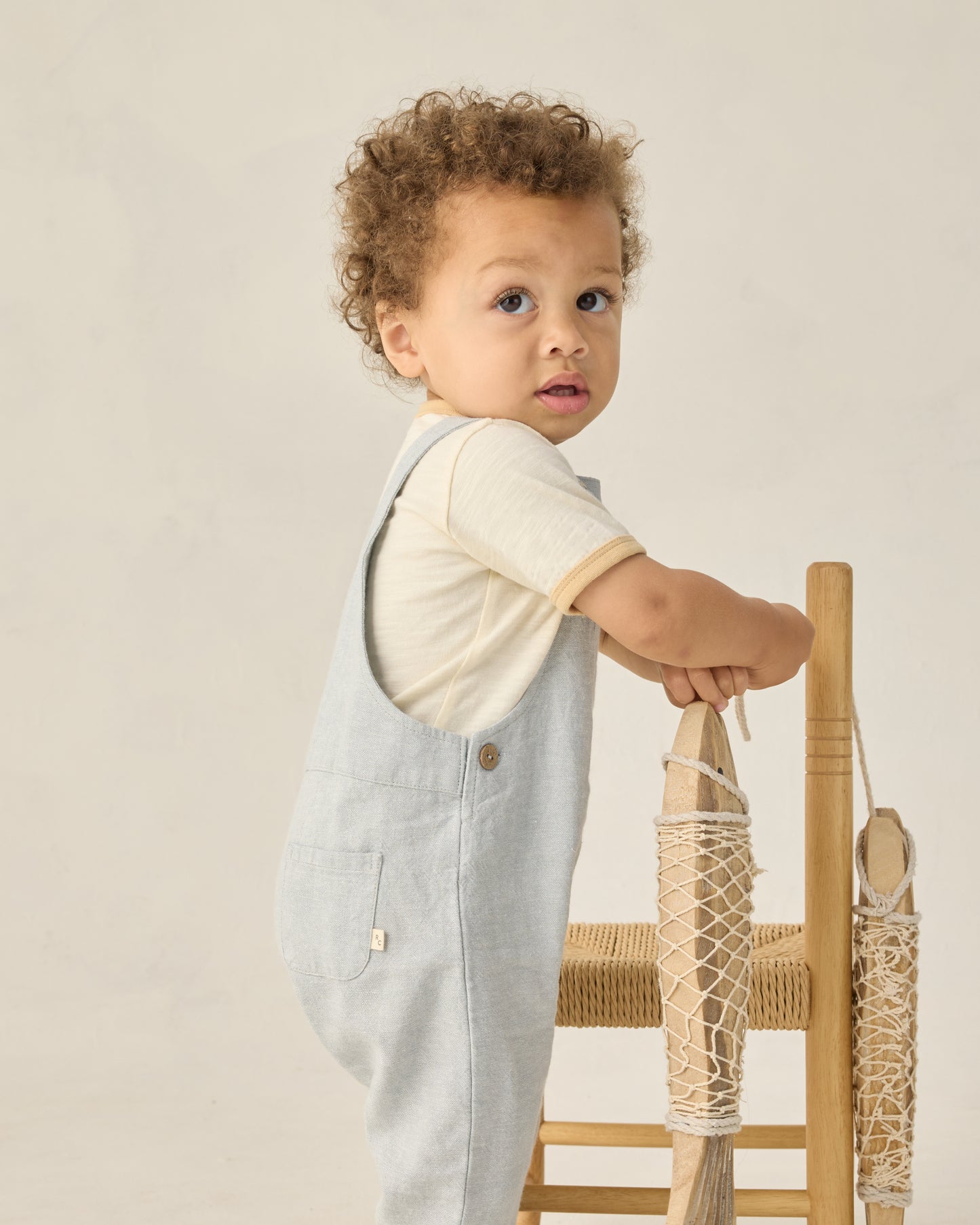 Baby Overall || Heathered Light Blue