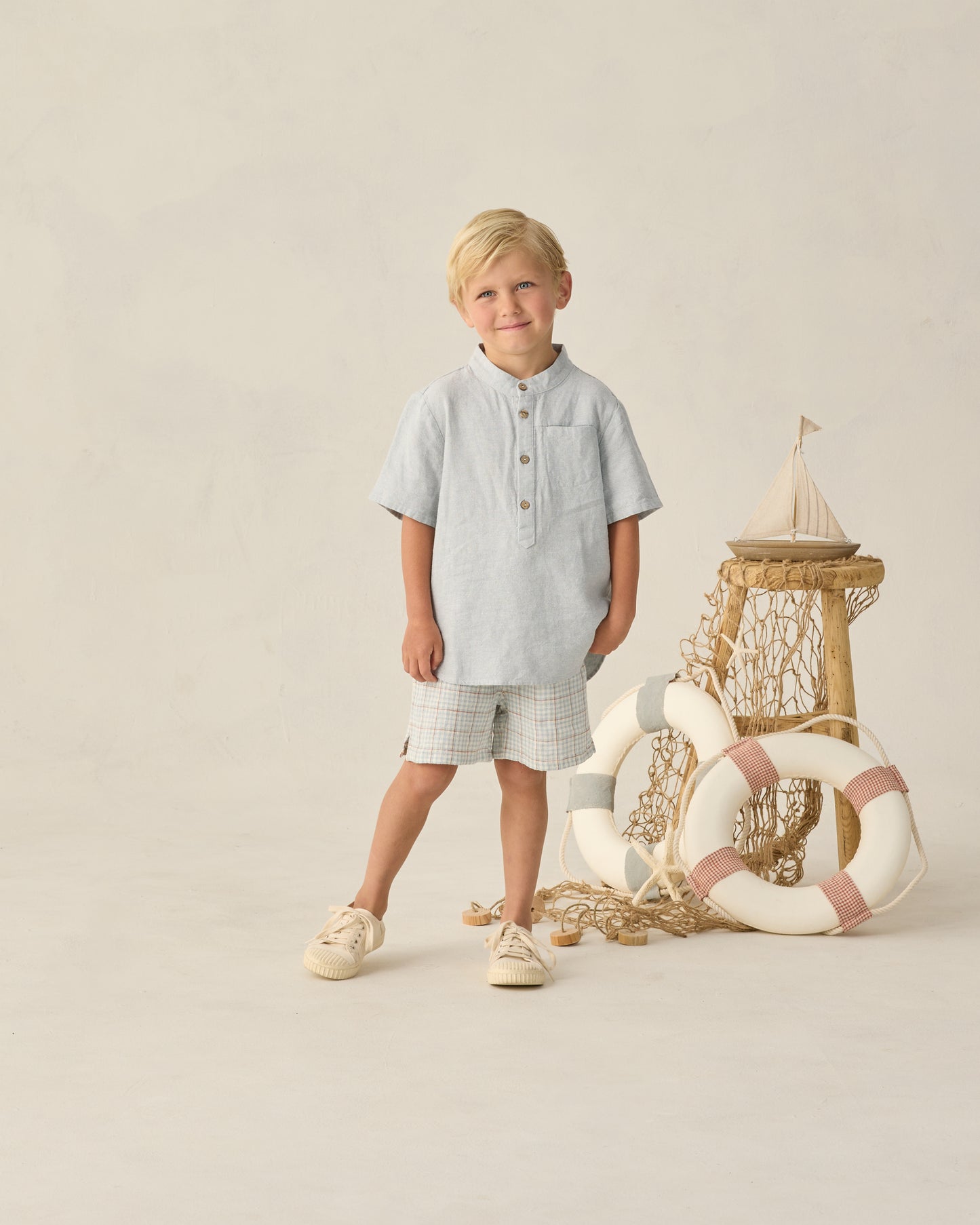 Mason Shirt || Heathered Light Blue