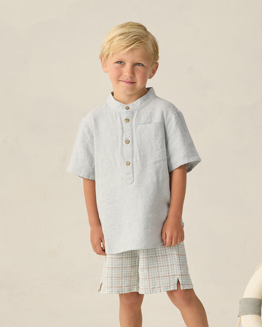 Mason Shirt || Heathered Light Blue