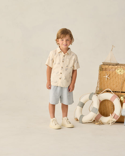 Perry Short || Heathered Light Blue