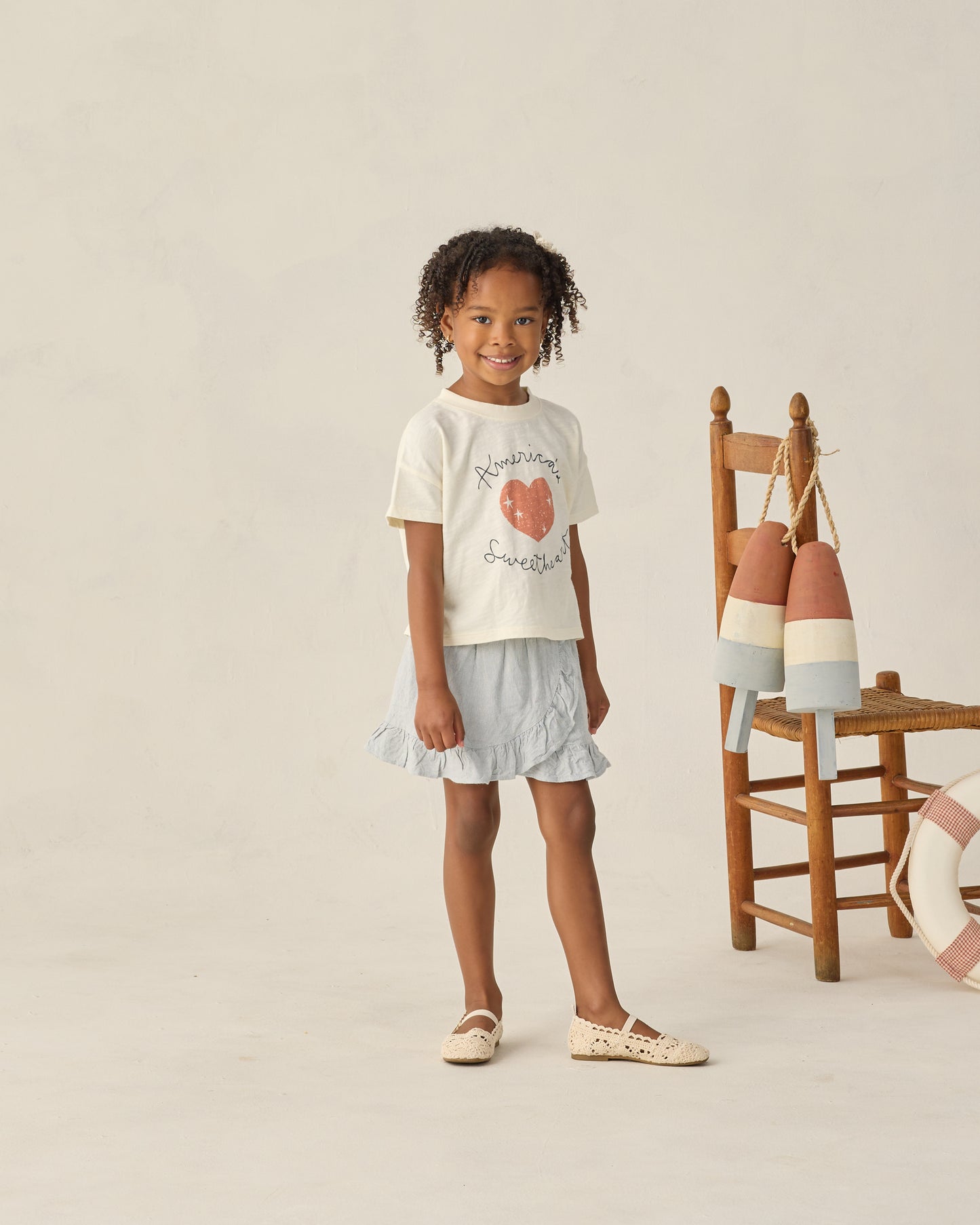 Wrap Ruffle Skirt || Heathered Light Blue