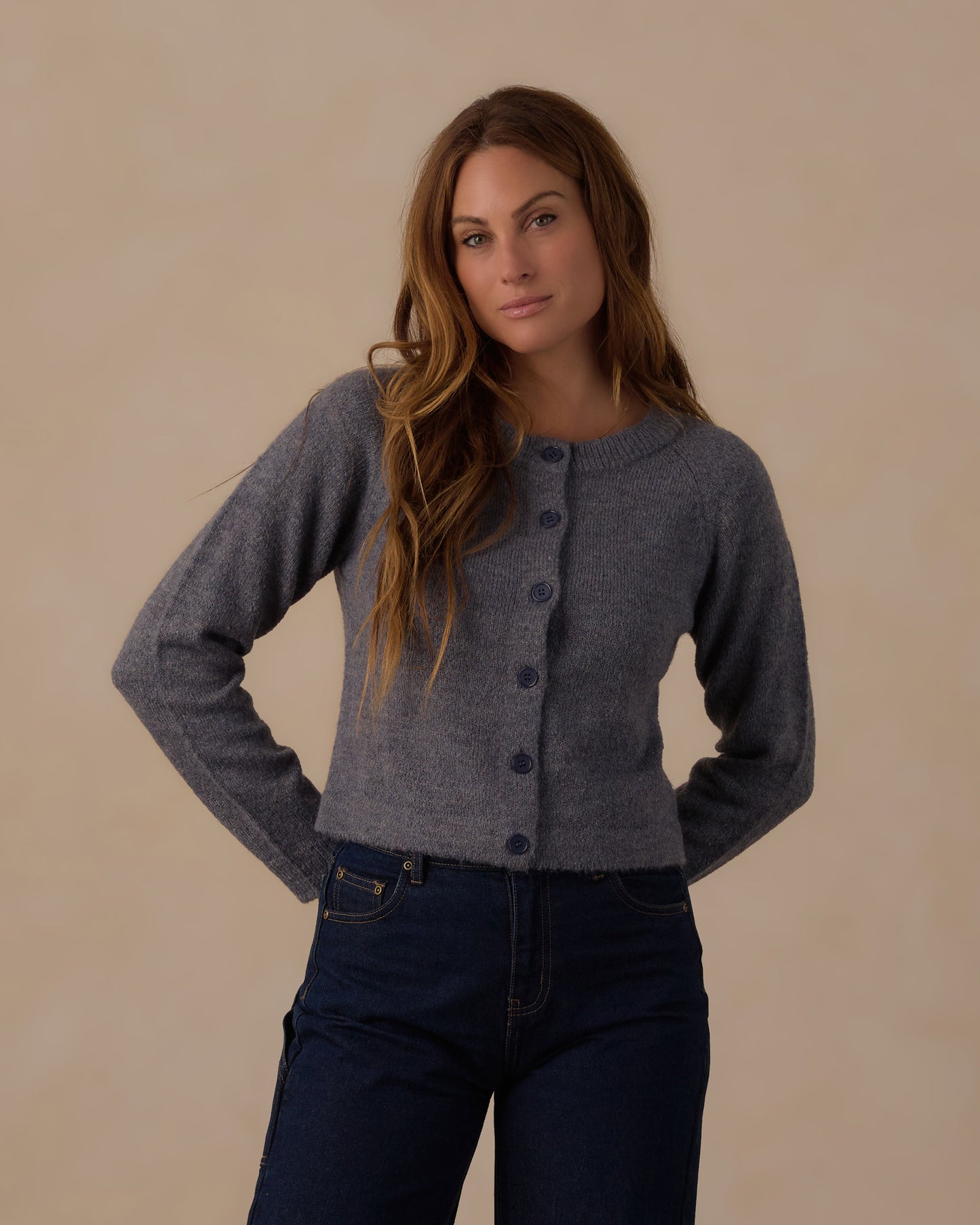 Women's Fuzzy Cardigan || Midnight