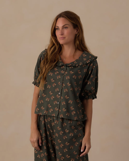 Women's Ruffle Pajamas | Evergreen Bouquet