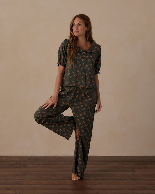 Women's Ruffle Pajamas | Evergreen Bouquet