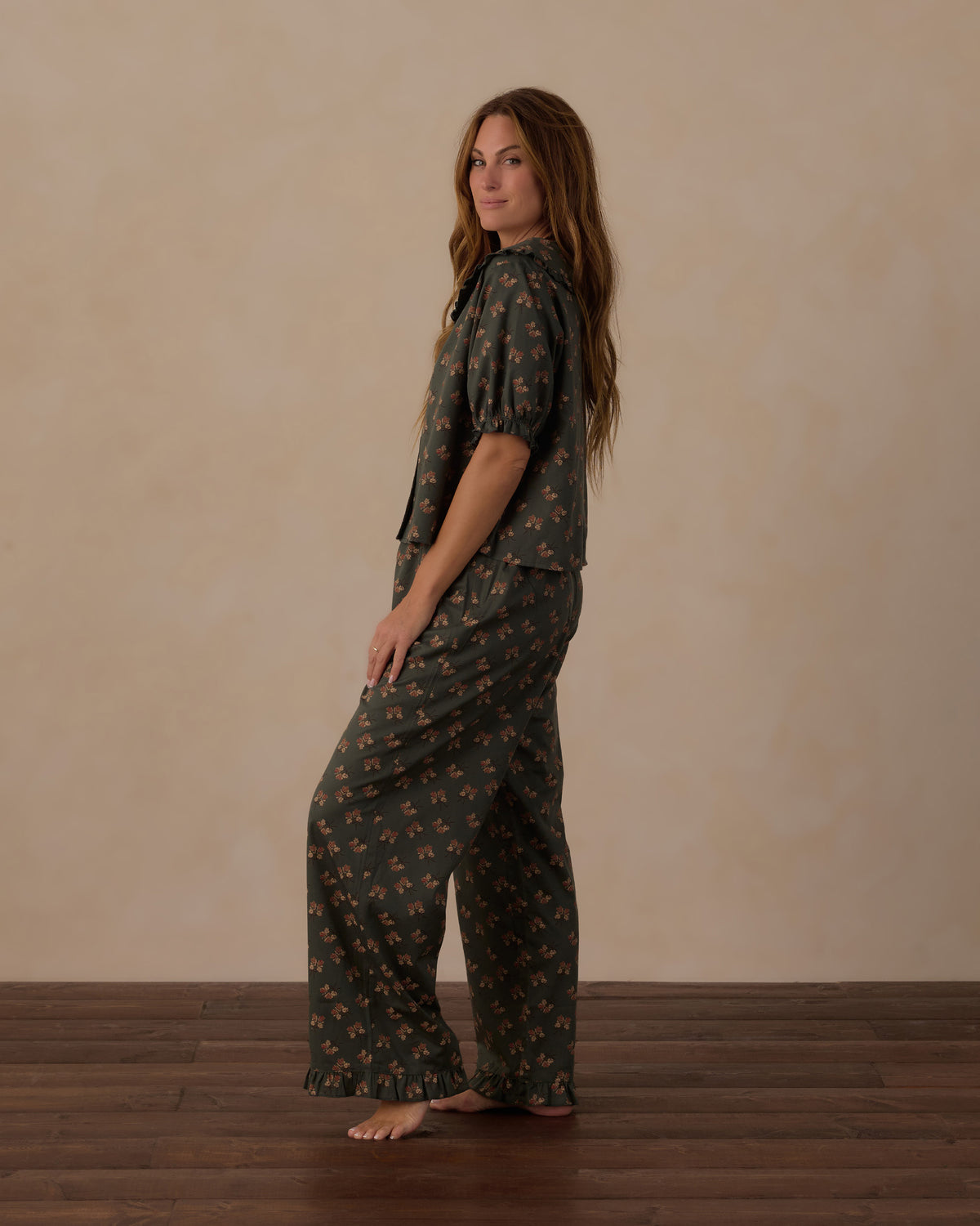 Women's Ruffle Pajamas | Evergreen Bouquet