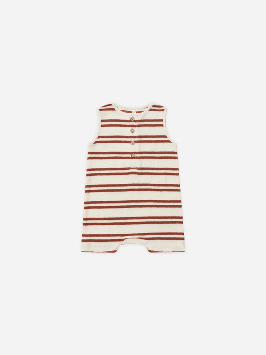 Davis Romper | Red Stripe