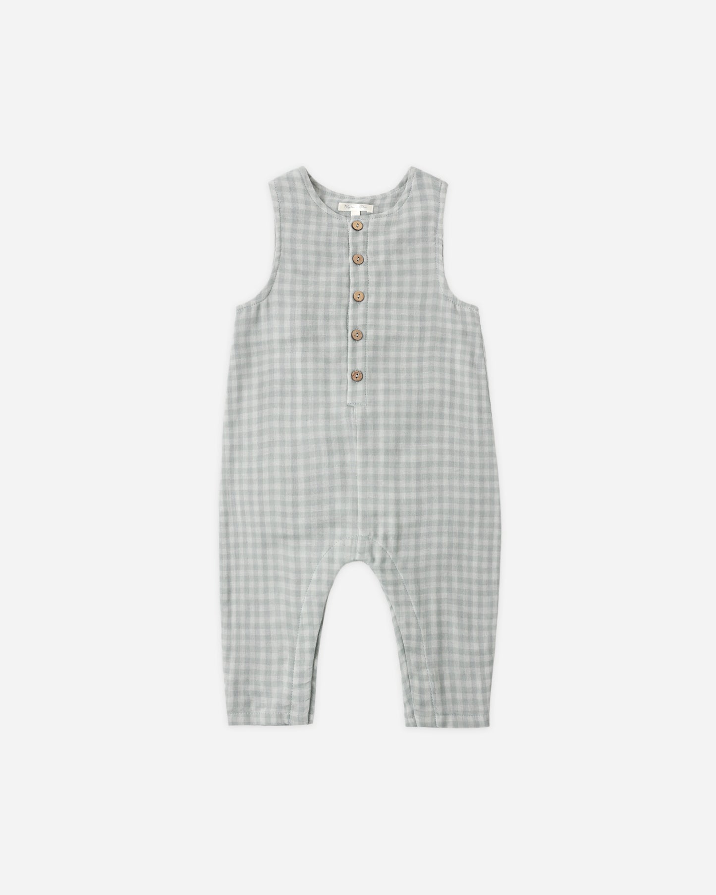 Button Jumpsuit || Green Gingham