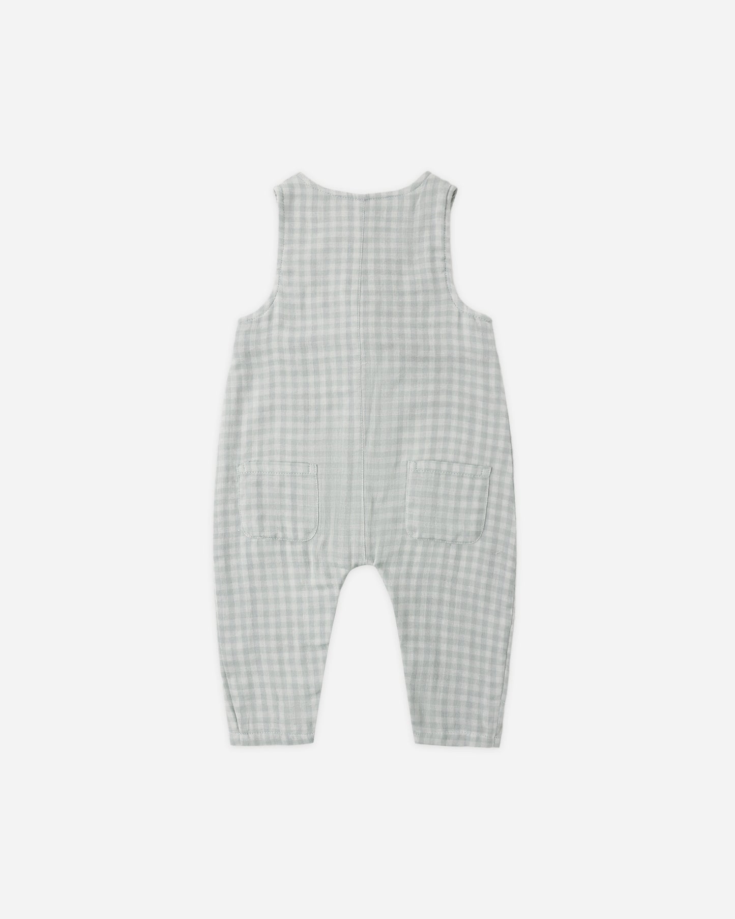 Button Jumpsuit || Green Gingham