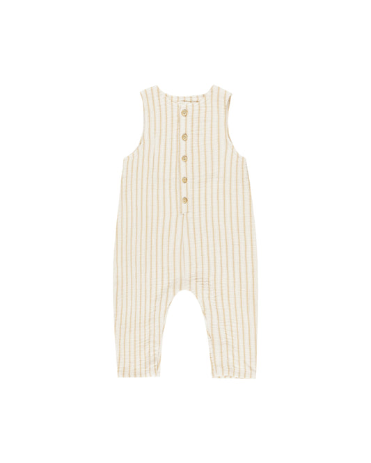 Button Jumpsuit || Marigold Stripe