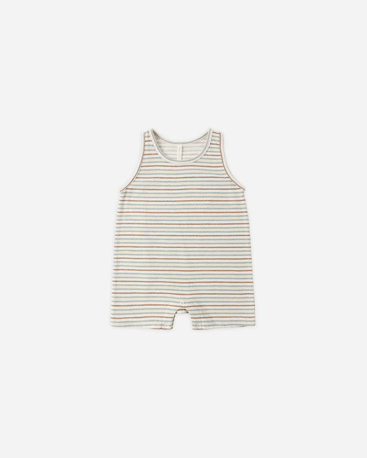 Sleeveless One-Piece Romper || Vintage Stripe