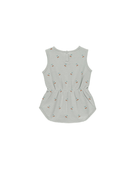 Cinch Playsuit || Seafoam Cherries