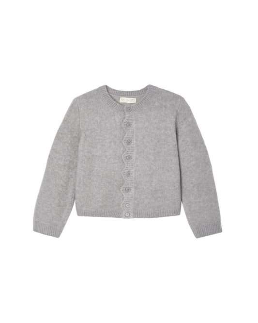 Scallop Cardigan | Dusty-Blue
