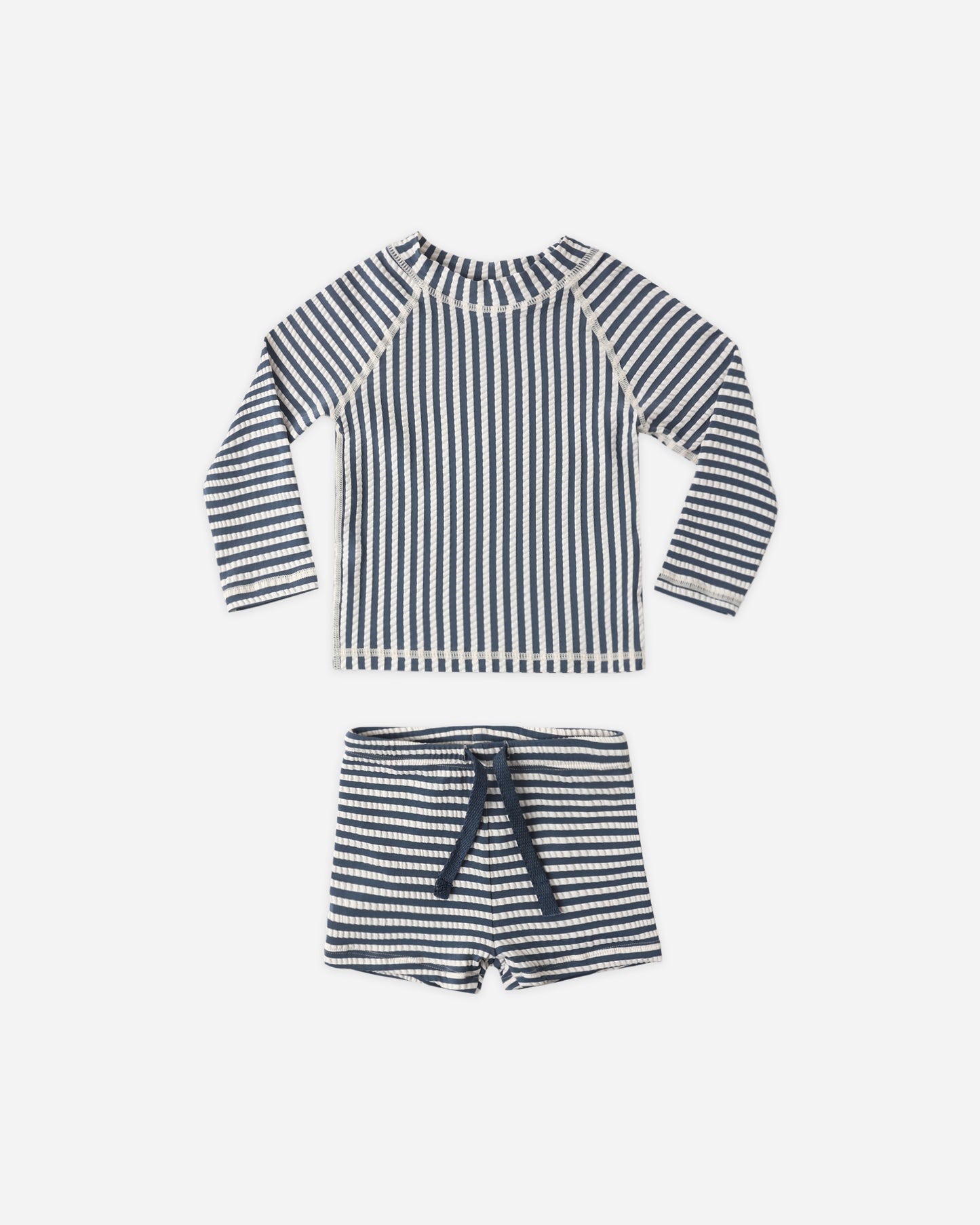 Boys Rashguard Set || Navy Stripe