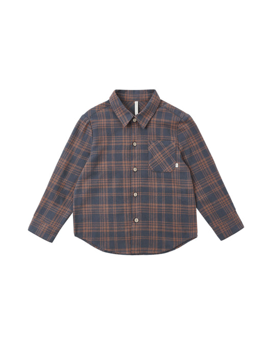 Collared Long Sleeve Shirt || Midnight Plaid