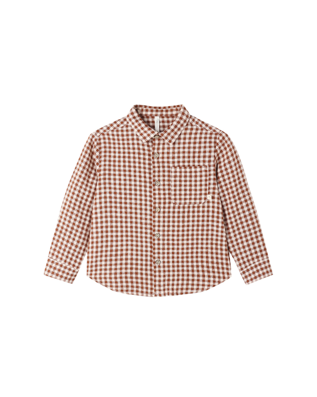 Collared Long Sleeve Shirt | Brick Check