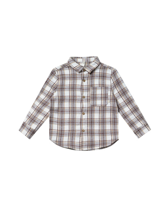 Collared Long Sleeve Shirt | Blue Flannel