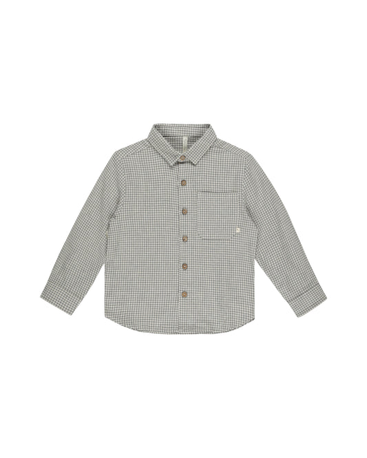 Collared Long Sleeve Shirt | Forest Gingham