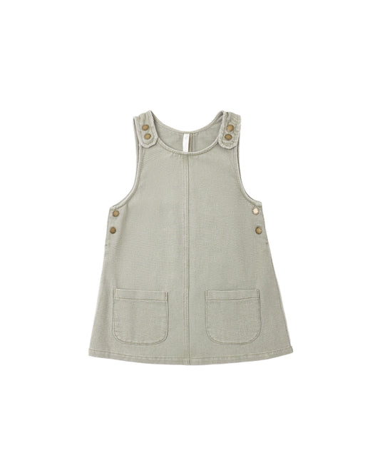 Odette Overall Dress Dark || Sage