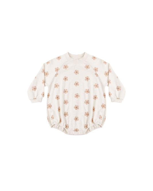 Crew Neck Romper | Pink Daisies