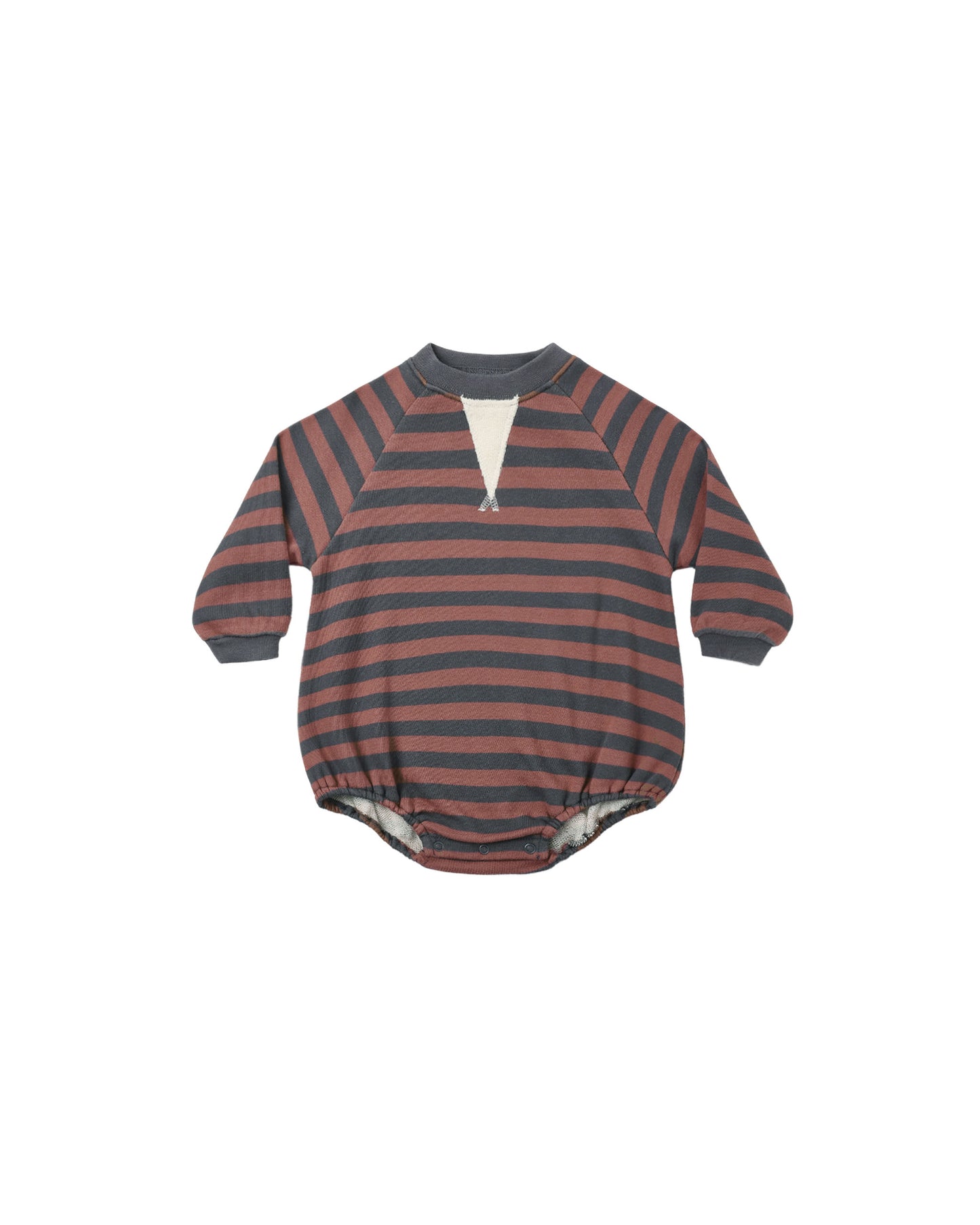 Crew Neck Romper || Mulberry Stripe