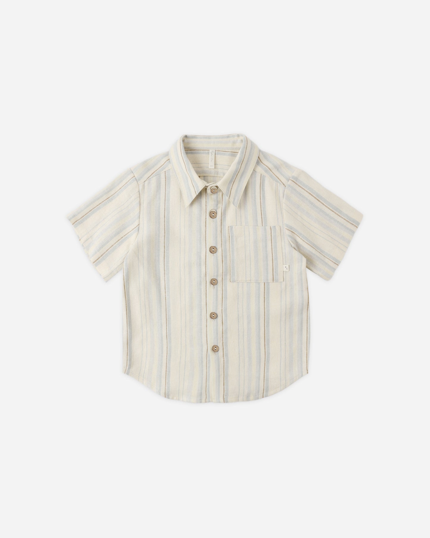 Collared Short Sleeve Shirt || Sea Stripe