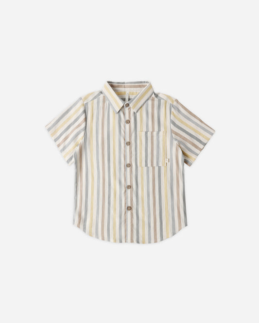 Collared Short Sleeve Shirt || Valencia Stripe