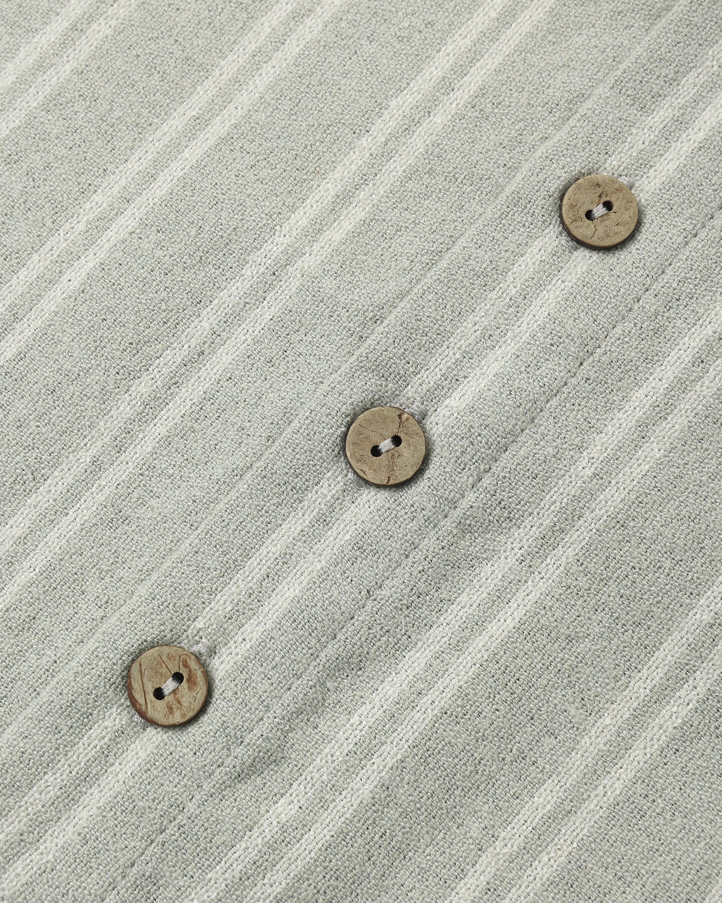Collared Long Sleeve Shirt || Sage Pinstripe