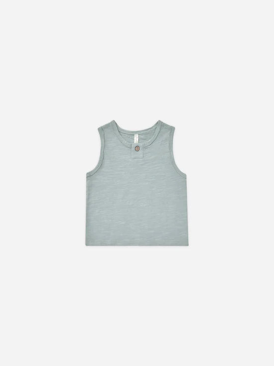 Jersey Button Tank | Blue