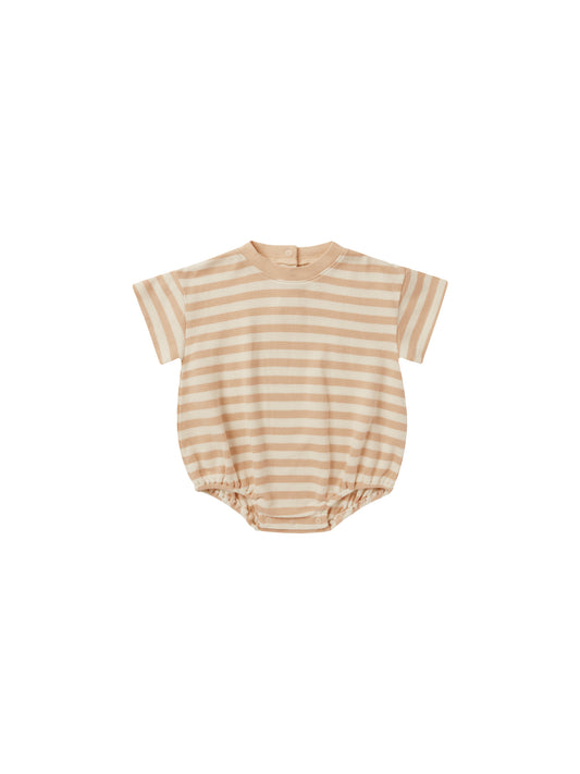Relaxed Bubble Romper | Apricot Stripe
