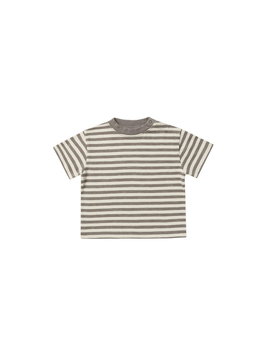 Relaxed Tee | Charcoal Stripe