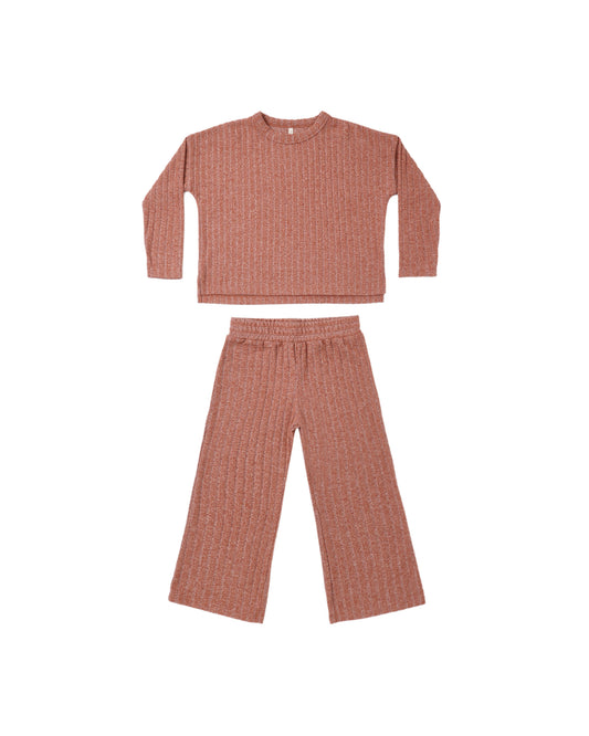 Cozy Rib Knit Set | Ruby