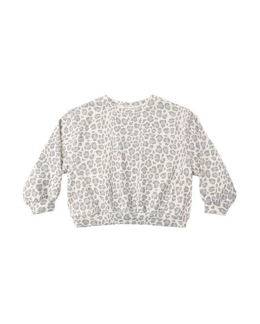 Oversized Sweatshirt | Blue Leopard