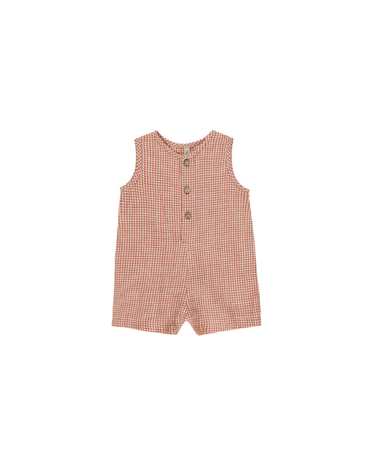 Unisex Maverick Romper || Poppy Gingham