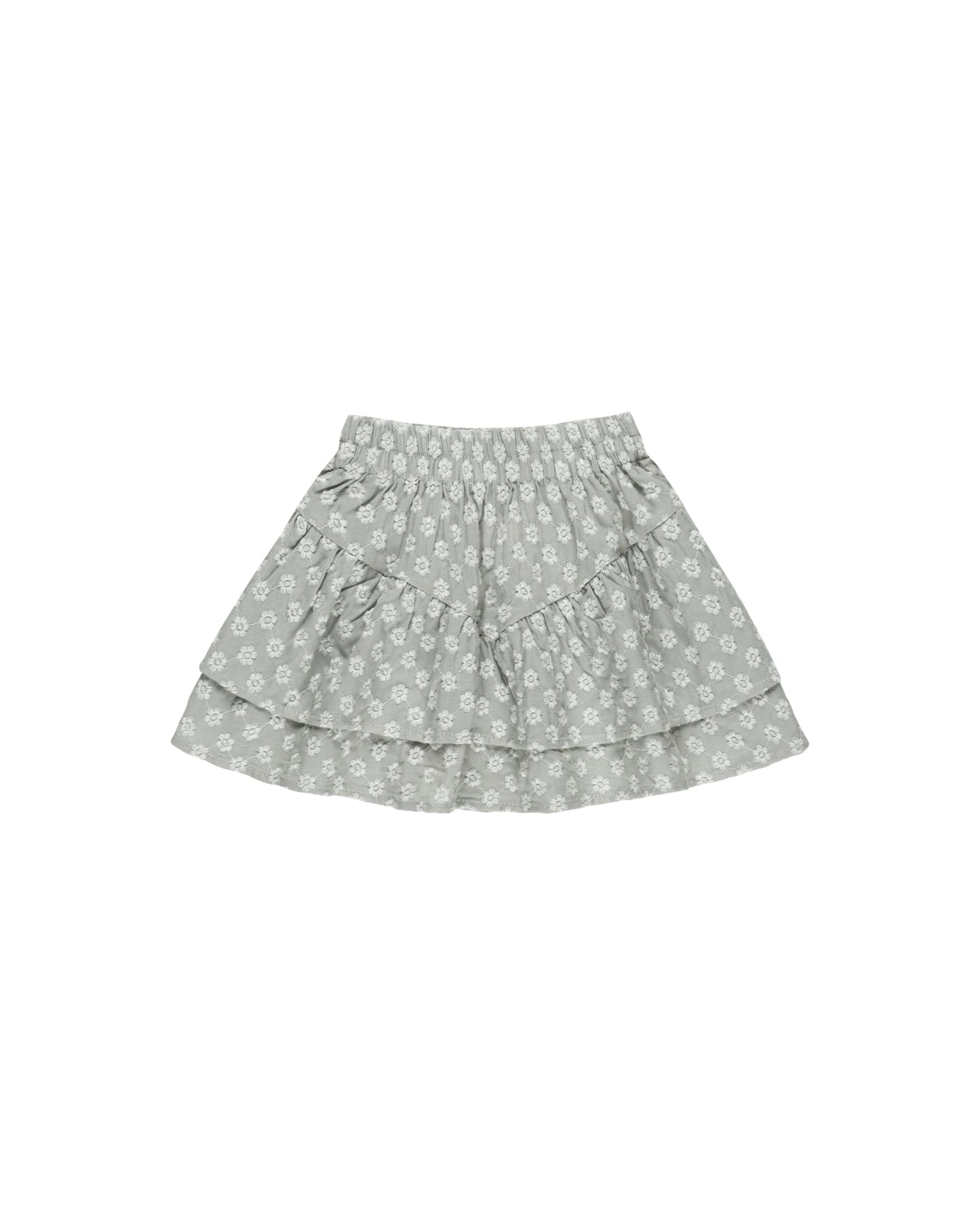 Tiered Mini Skirt || Seafoam