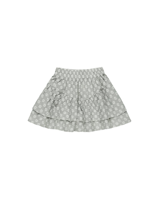 Tiered Mini Skirt || Seafoam