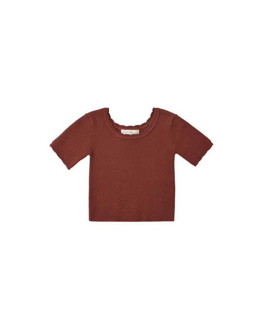 Scallop Tee | Brick