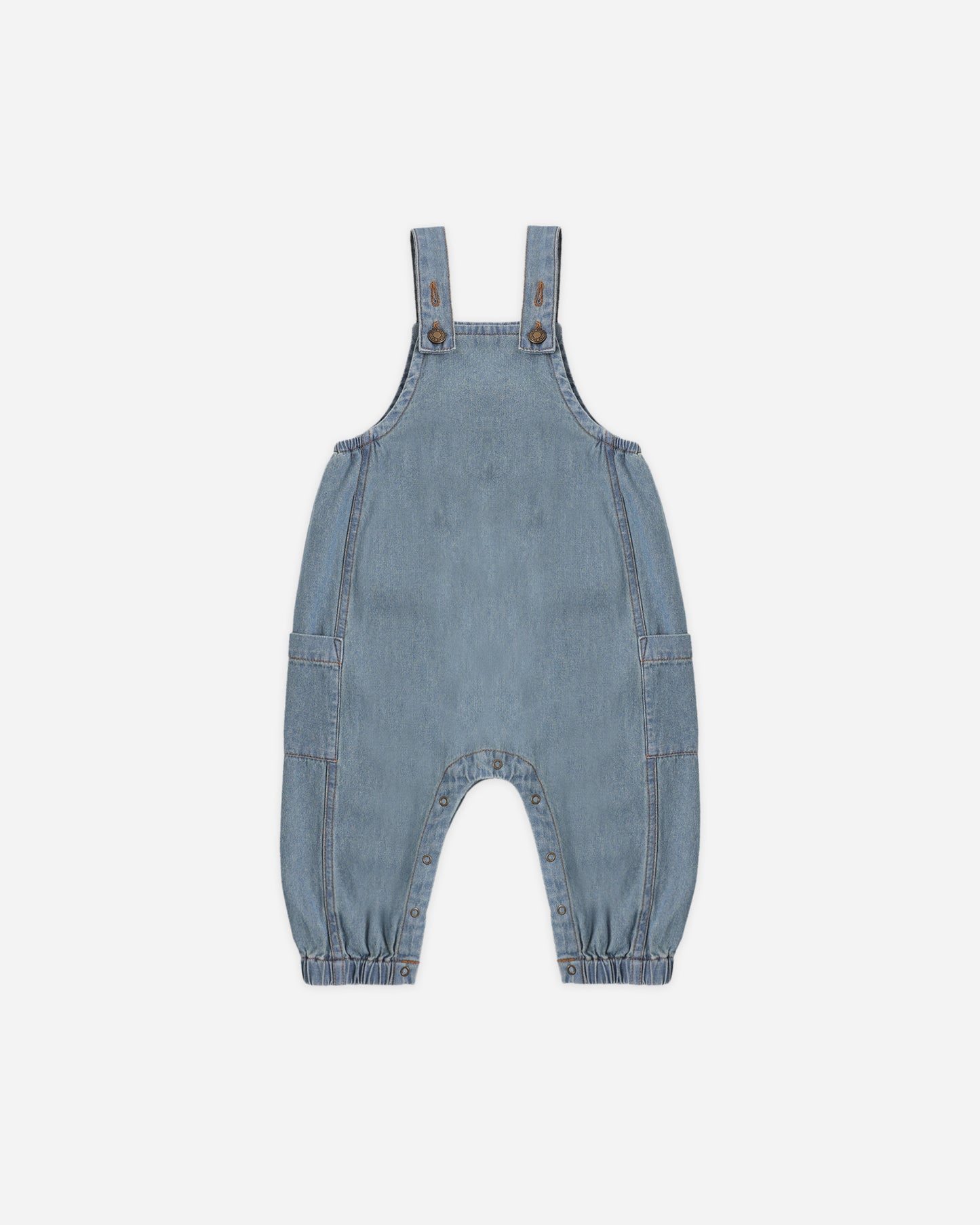 Cargo Baby Overall || Washed Blue