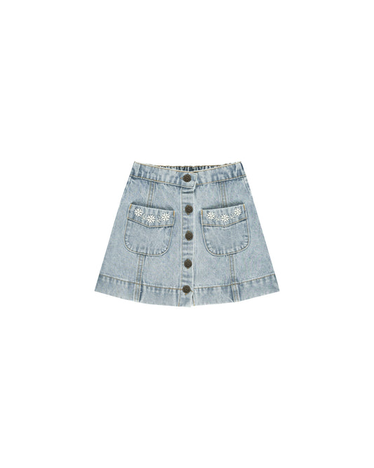 Denver Mini Skirt | Light Washed Denim