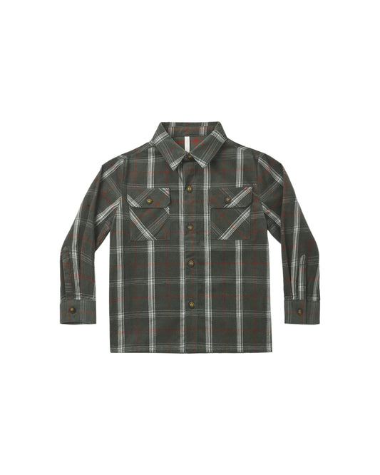 Pocketed Flannel Shirt | Holiday Plaid
