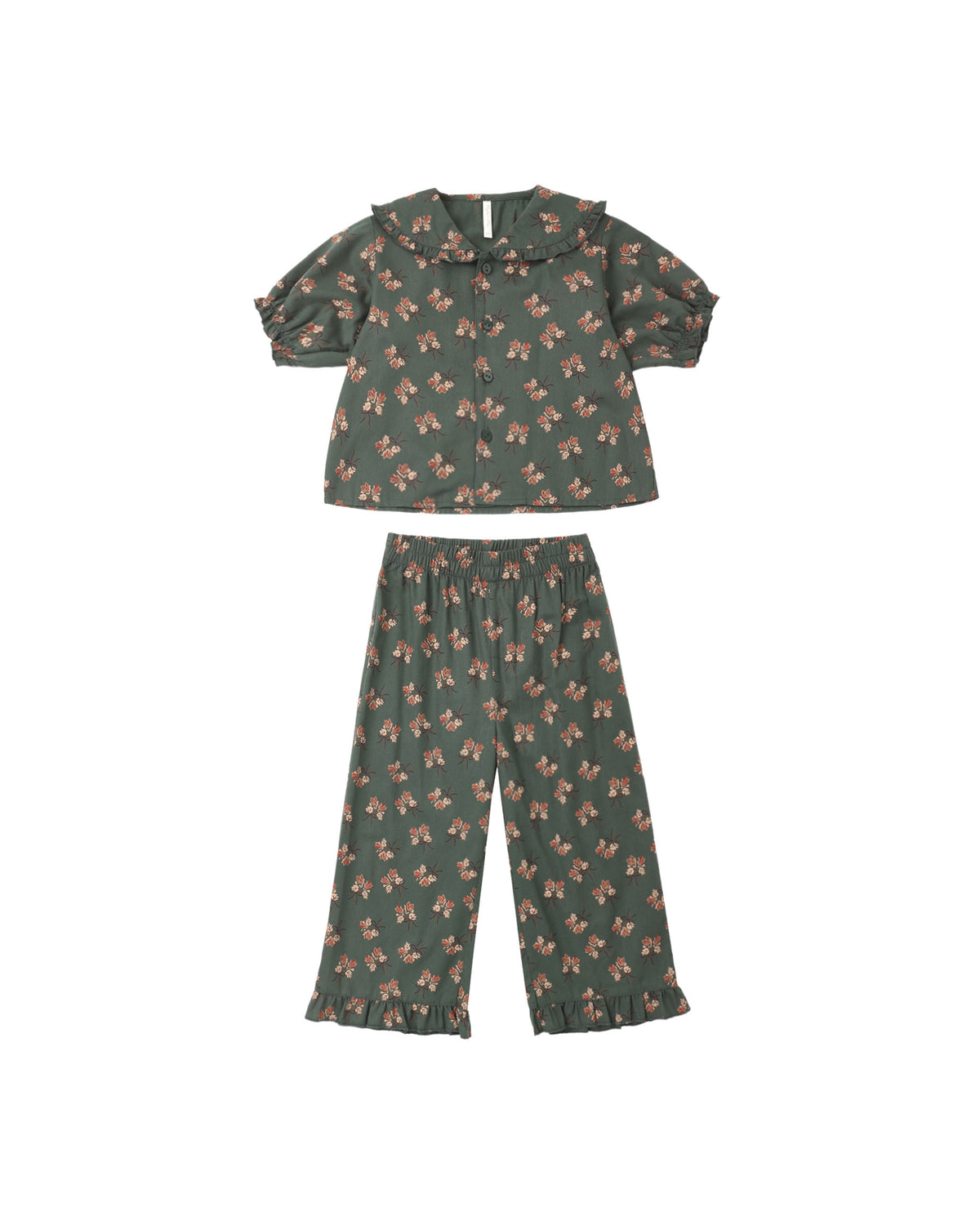 Ruffle Pajamas | Evergreen Bouquet