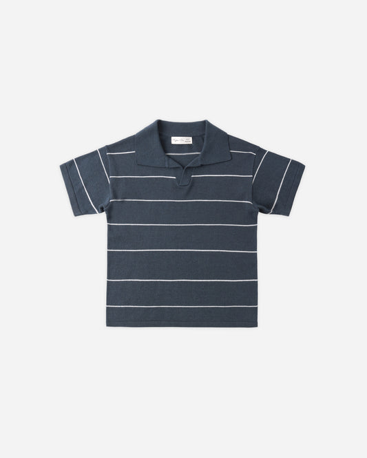 Chandler Knit Polo || Navy Stripe