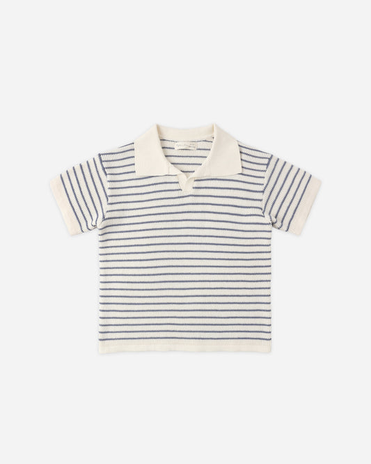 Chandler Knit Polo || Marine Stripe